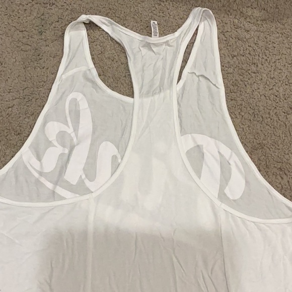 PINK Victoria's Secret White Tank Top with Pink Logo - Picture 4 of 4